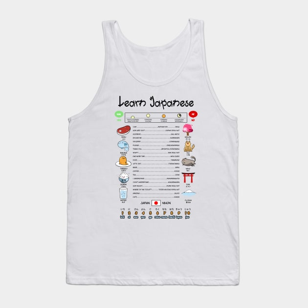 Learn Japanese Infographic Tank Top by KinkajouDesign